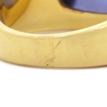ブルガリ BVLGARI トロンケット イエローゴールド K18YG 色石 リング 指輪 紫 750 18金 8.5号