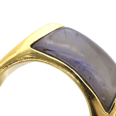 ブルガリ BVLGARI トロンケット イエローゴールド K18YG 色石 リング 指輪 紫 750 18金 8.5号