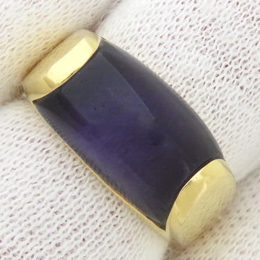 ブルガリ BVLGARI トロンケット イエローゴールド K18YG 色石 リング 指輪 紫 750 18金 8.5号