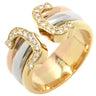 カルティエ Cartier 2Cリング ダイヤ イエローゴールドXピンクゴールドXホワイトゴールド K18PG K18YG K18WG #53(JP13) リング 指輪 ドゥーブルC スリーカラー 750 11号