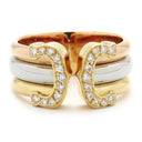 カルティエ Cartier 2Cリング ダイヤ イエローゴールドXピンクゴールドXホワイトゴールド K18PG K18YG K18WG #53(JP13) リング 指輪 ドゥーブルC スリーカラー 750 11号