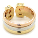 カルティエ Cartier 2Cリング ダイヤ イエローゴールドXピンクゴールドXホワイトゴールド K18PG K18YG K18WG #53(JP13) リング 指輪 ドゥーブルC スリーカラー 750 11号