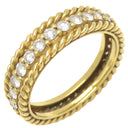 クリスチャン・ディオール Christian Dior ミルグレイン ツイスト イエローゴールド K18YG ダイヤモンド リング 指輪 750 18K  10.5号