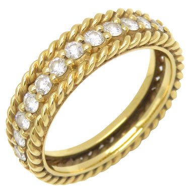 クリスチャン・ディオール Christian Dior ミルグレイン ツイスト イエローゴールド K18YG ダイヤモンド リング 指輪 750 18K  10.5号