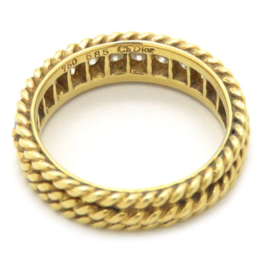 クリスチャン・ディオール Christian Dior ミルグレイン ツイスト イエローゴールド K18YG ダイヤモンド リング 指輪 750 18K  10.5号