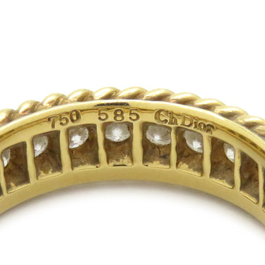 クリスチャン・ディオール Christian Dior ミルグレイン ツイスト イエローゴールド K18YG ダイヤモンド リング 指輪 750 18K  10.5号