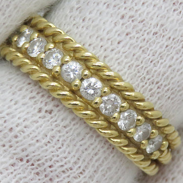 クリスチャン・ディオール Christian Dior ミルグレイン ツイスト イエローゴールド K18YG ダイヤモンド リング 指輪 750 18K  10.5号