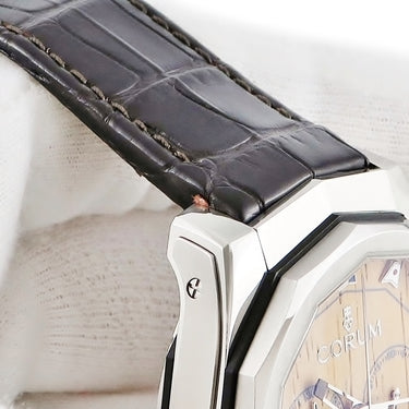 コルム CORUM アドミラル AC-ONE 45 クロノ 01.0116 自動巻き メンズ OH済 12角形 茶 アドミラルズカップ ウッド 信号旗