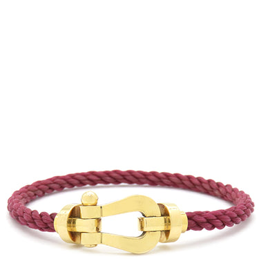 フレッド FRED フォース10 LM   レッドXイエローゴールド K18YG ステンレスケーブル GP ＃17 ブレスレット 赤