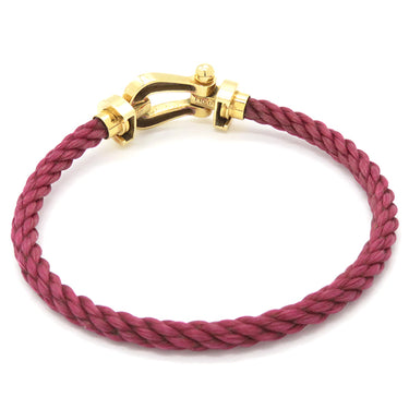 フレッド FRED フォース10 LM   レッドXイエローゴールド K18YG ステンレスケーブル GP ＃17 ブレスレット 赤