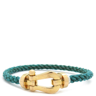 フレッド FRED フォース10 ブレスレット ラージモデル 0B0007-6B1178 リヴィエラブルー×ピンクゴールド K18PG ステンレスケーブル GP ＃17 ブレスレット リヴィエラブルー