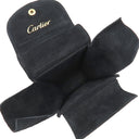 カルティエ Cartier 時計ケース ジュエリーケース ブラウン ウッド 小物 ゴールド金具 ルーペ付き 茶 ウッド ウォッチ BOX 木箱