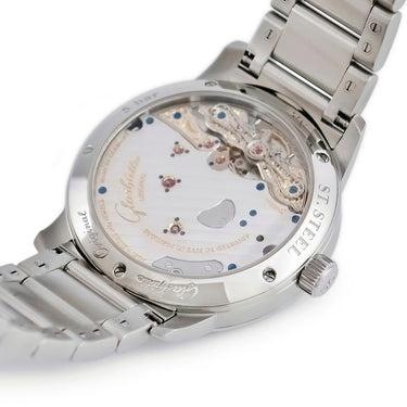 腕時計 グラスヒュッテ オリジナル GLASHUTTE ORIGINAL パノリザーブ 1-65-01-26-12-71 手巻き メンズ OH済 ダークブルー