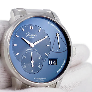 腕時計 グラスヒュッテ オリジナル GLASHUTTE ORIGINAL パノリザーブ 1-65-01-26-12-71 手巻き メンズ OH済 ダークブルー