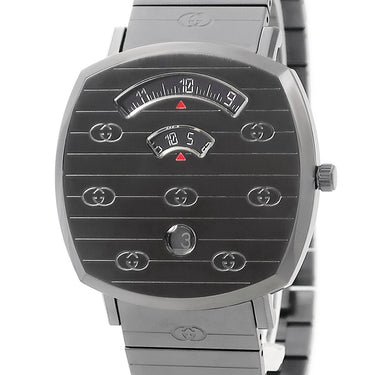 腕時計 グッチ GUCCI グリップ ウォッチ 157.3 YA157429 クオーツ メンズ ブラック インターロッキングG