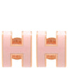 エルメス HERMES ポップアッシュ Hピアス ミニ ローズドラジェ×ピンクゴールド メタル エナメル ピアス ローズゴールド金具 H型