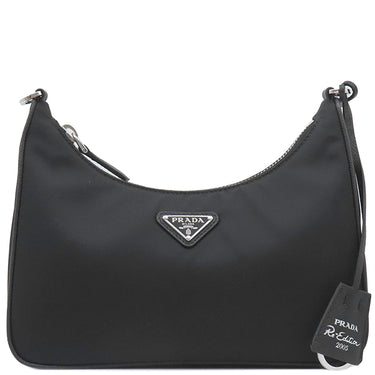 プラダ PRADA Re-Edition 2005 Re-Nylon バッグ 1BH204 ブラック ナイロン 2WAYバッグ シルバー金具 黒 三角ロゴプレート