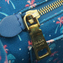 プラダ PRADA カナパ ミニ トートバッグ ブラック キャンバス 2WAYバッグ ゴールド金具 黒 青 三角ロゴプレート ハンドバッグ ショルダー