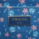 プラダ PRADA カナパ ミニ トートバッグ ブラック キャンバス 2WAYバッグ ゴールド金具 黒 青 三角ロゴプレート ハンドバッグ ショルダー