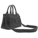 プラダ PRADA カナパ ミニ トートバッグ ブラック キャンバス 2WAYバッグ ゴールド金具 黒 青 三角ロゴプレート ハンドバッグ ショルダー
