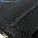 プラダ PRADA カナパ ミニ トートバッグ ブラック キャンバス 2WAYバッグ ゴールド金具 黒 青 三角ロゴプレート ハンドバッグ ショルダー