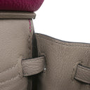 エルメス HERMES バーキン25 ローズパープル×トゥルティエールグレー トゴ ハンドバッグ ゴールド金具 【PO品】 紫 グレージュ バイカラー リカラー有