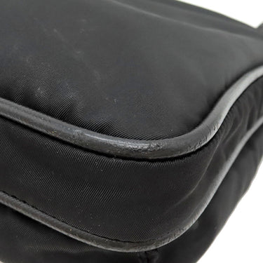 プラダ PRADA 三角ロゴ VA0251 ブラック ナイロン レザー ショルダーバッグ シルバー金具 黒
