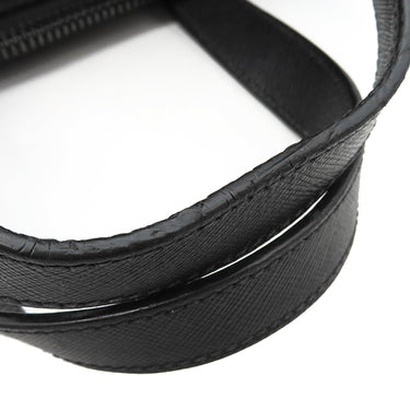 プラダ PRADA Re-Nylon xサフィアーノレザー ブリーフケース 2VE015 ブラック ナイロン サフィアーノレザー 2WAYバッグ シルバー金具 黒 バックパック ビジネス ※ネームタグ欠品
