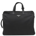 プラダ PRADA Re-Nylon xサフィアーノレザー ブリーフケース 2VE015 ブラック ナイロン サフィアーノレザー 2WAYバッグ シルバー金具 黒 バックパック ビジネス ※ネームタグ欠品