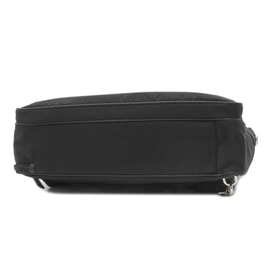 プラダ PRADA Re-Nylon xサフィアーノレザー ブリーフケース 2VE015 ブラック ナイロン サフィアーノレザー 2WAYバッグ シルバー金具 黒 バックパック ビジネス ※ネームタグ欠品