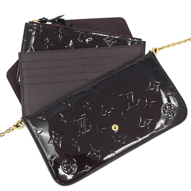 ルイヴィトン LOUIS VUITTON ポシェット フェリシー M61267 アマラント モノグラムヴェルニ チェーンウォレット ゴールド金具 茶 チェーンショルダー