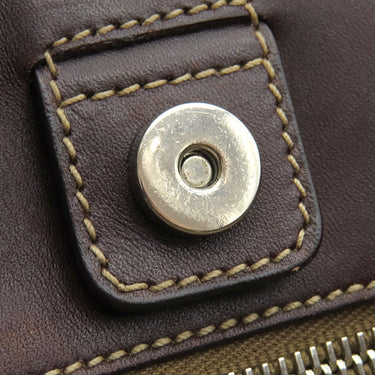 プラダ PRADA ロゴジャガード トートバッグ ベージュ×ブラウン キャンバス レザー 2WAYバッグ シルバー金具 茶 三角ロゴプレート ハンドバッグ ショルダーバッグ