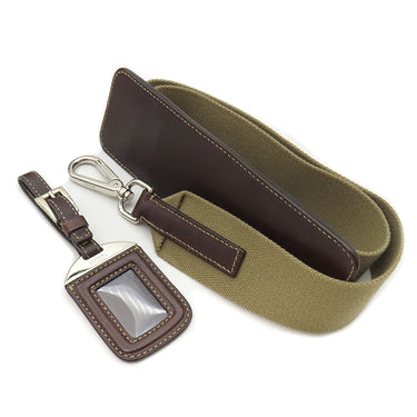プラダ PRADA ロゴジャガード トートバッグ ベージュ×ブラウン キャンバス レザー 2WAYバッグ シルバー金具 茶 三角ロゴプレート ハンドバッグ ショルダーバッグ