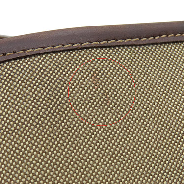 プラダ PRADA ロゴジャガード トートバッグ ベージュ×ブラウン キャンバス レザー 2WAYバッグ シルバー金具 茶 三角ロゴプレート ハンドバッグ ショルダーバッグ