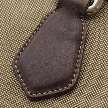 プラダ PRADA ロゴジャガード トートバッグ ベージュ×ブラウン キャンバス レザー 2WAYバッグ シルバー金具 茶 三角ロゴプレート ハンドバッグ ショルダーバッグ