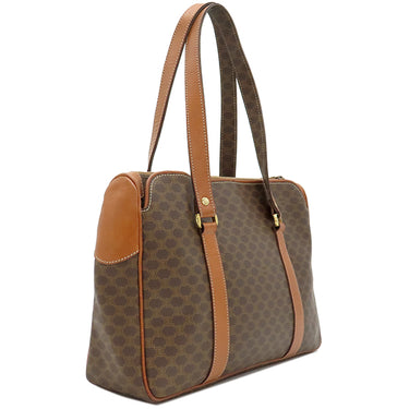 セリーヌ CELINE マカダム トート ブラウン PVC レザー ハンドバッグ ゴールド金具 総柄 トリオンフ ロゴ ヴィンテージ ショルダー