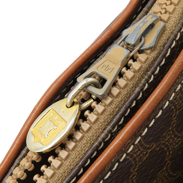 セリーヌ CELINE マカダム トート ブラウン PVC レザー ハンドバッグ ゴールド金具 総柄 トリオンフ ロゴ ヴィンテージ ショルダー