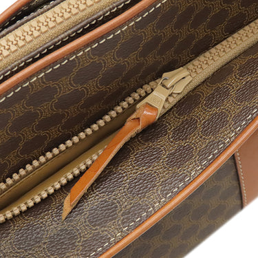 セリーヌ CELINE マカダム トート ブラウン PVC レザー ハンドバッグ ゴールド金具 総柄 トリオンフ ロゴ ヴィンテージ ショルダー