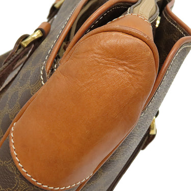 セリーヌ CELINE マカダム トート ブラウン PVC レザー ハンドバッグ ゴールド金具 総柄 トリオンフ ロゴ ヴィンテージ ショルダー