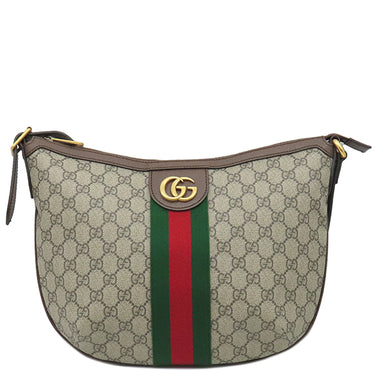 グッチ GUCCI オフィディア GGスモールショルダーバッグ 598125 ベージュ×エボニー GGスプリームキャンバス レザー ショルダーバッグ ゴールド金具 茶 名前刻印入り