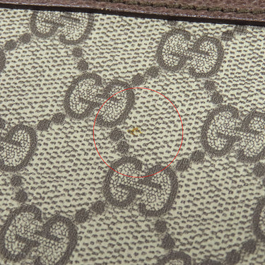 グッチ GUCCI オフィディア GGスモールショルダーバッグ 598125 ベージュ×エボニー GGスプリームキャンバス レザー ショルダーバッグ ゴールド金具 茶 名前刻印入り