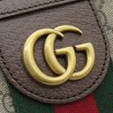 グッチ GUCCI オフィディア GGスモールショルダーバッグ 598125 ベージュ×エボニー GGスプリームキャンバス レザー ショルダーバッグ ゴールド金具 茶 名前刻印入り