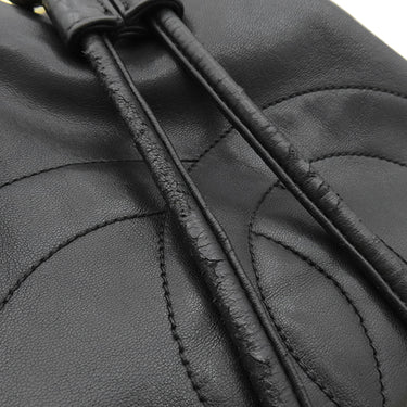 シャネル CHANEL 巾着ショルダーバッグ ブラック ラムスキン ショルダーバッグ ゴールド金具 黒 ココマーク ココボール