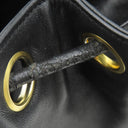 シャネル CHANEL 巾着ショルダーバッグ ブラック ラムスキン ショルダーバッグ ゴールド金具 黒 ココマーク ココボール