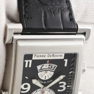 腕時計 ピエール ドゥロッシュ Pierre DeRoche スプリットロック SPR30001ACI0-003CRO 自動巻き メンズ 黒 クロノグラフ デイト スモセコ