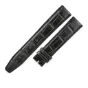 IWC IWC ブラック クロコダイル 腕時計パーツ 新品同様 純正 替え クロコ バンド レザー 本革 ベルト ストラップ 予備 ロング スペア 交換 XL 20mm ブラック 黒