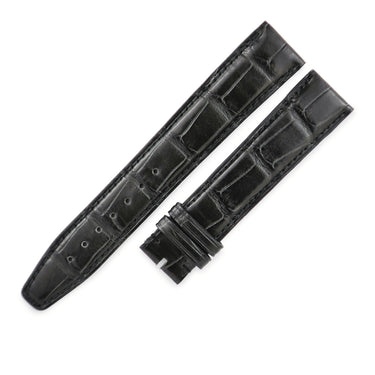 IWC IWC ブラック クロコダイル 腕時計パーツ 新品同様 純正 替え クロコ バンド レザー 本革 ベルト ストラップ 予備 ロング スペア 交換 XL 20mm ブラック 黒