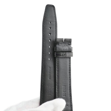 IWC IWC ブラック クロコダイル 腕時計パーツ 新品同様 純正 替え クロコ バンド レザー 本革 ベルト ストラップ 予備 ロング スペア 交換 XL 20mm ブラック 黒