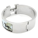 エルメス HERMES クリッククラック ブルー×マルチカラー GP エナメル ブレスレット シルバー金具 Hブレス 馬柄