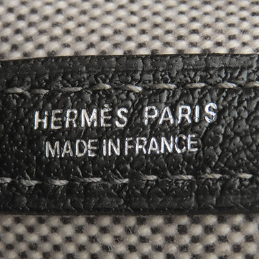 エルメス HERMES ガーデンパーティーTPM グレー×ブラック トワルアッシュ レザー 2WAYバッグ シルバー金具 ショルダー 斜め掛け